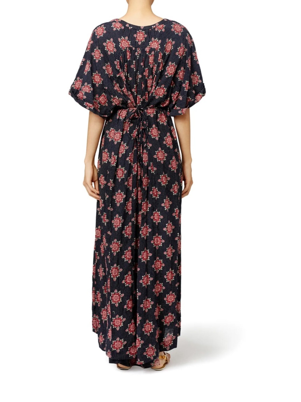 Free People Oasis Maxi Dress Oversized Midi Dress with Pink Floral Print Large - Picture 3 of 10
